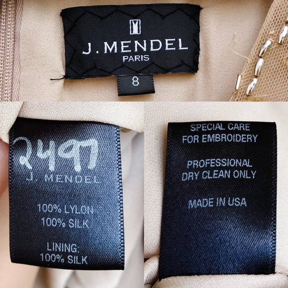 J. Mendel Floral Embroidered Tulle Midi Dress Gold - Picture 14 of 16